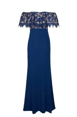 Formal Gowns Aidan Mattox - MN1E202072 Floral Lace Off-Shoulder Sheath Dress