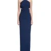 Aidan Mattox - MN1E202134 Halter Crepe Cutout Column Evening Gown Formal Gowns