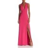Aidan Mattox - MN1E202458 Sleeveless V-Neck Plain Slit Colum Gown Formal Gowns