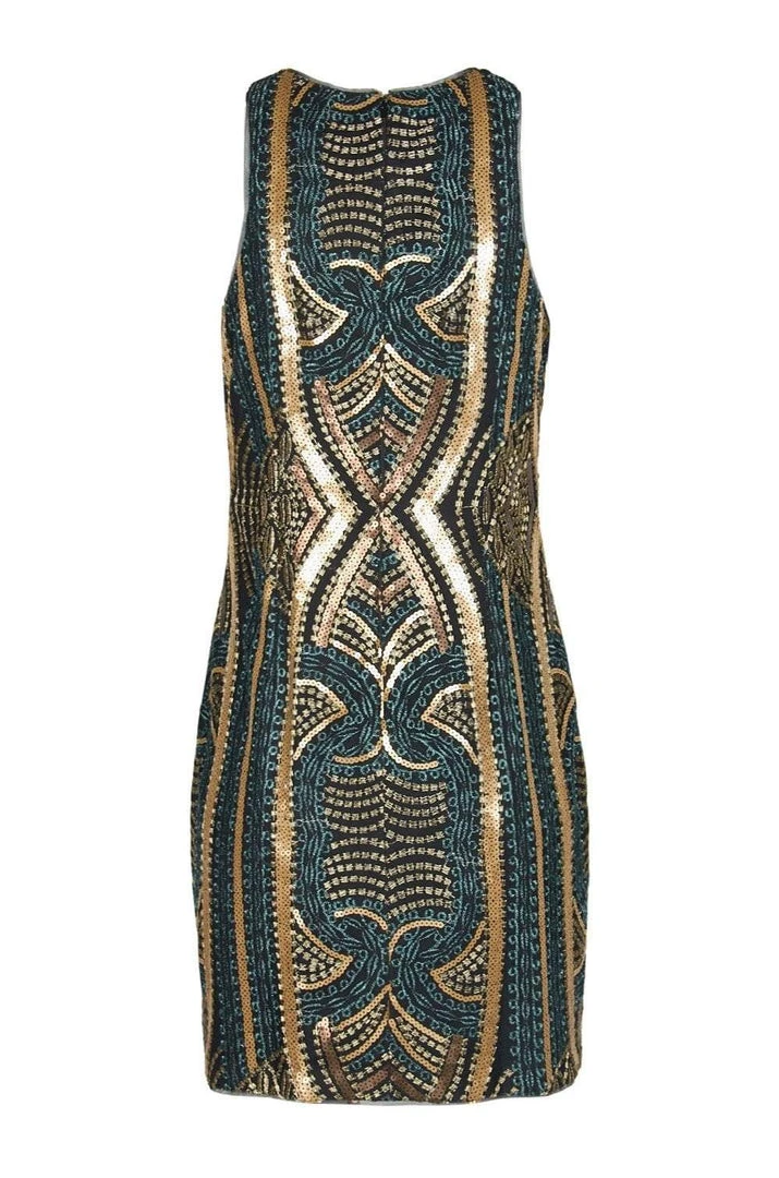 Aidan Mattox - MN1E202899 Embroidered Sequined Jewel Neck Sheath Dress Cocktail Dresses 6 Aidan Mattox - MN1E202899 Embroidered Sequined Jewel Neck Sheath Dress Cocktail Dresses