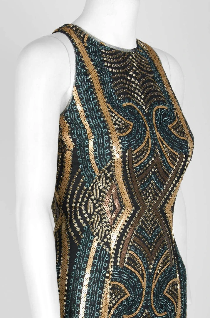 Aidan Mattox - MN1E202899 Embroidered Sequined Jewel Neck Sheath Dress Cocktail Dresses 7 Aidan Mattox - MN1E202899 Embroidered Sequined Jewel Neck Sheath Dress Cocktail Dresses