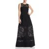 Aidan Mattox - MN1E202967 Sleeveless Lace Inset Crepe Gown 2 Aidan Mattox - MN1E202967 Sleeveless Lace Inset Crepe Gown