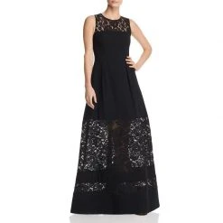 Aidan Mattox - MN1E202967 Sleeveless Lace Inset Crepe Gown