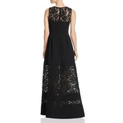 Aidan Mattox - MN1E202967 Sleeveless Lace Inset Crepe Gown