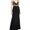 Formal Gowns Aidan Mattox - MN1E203437 Floral Bodice Sleeveless A-line Dress