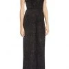 Plus Size Dresses Aidan Mattox - MN1E203728 Sleeveless Metallic Knit V-Neck Jumpsuit