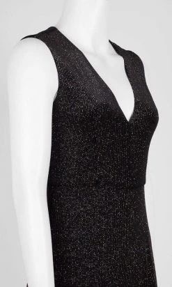 Plus Size Dresses Aidan Mattox - MN1E203728 Sleeveless Metallic Knit V-Neck Jumpsuit