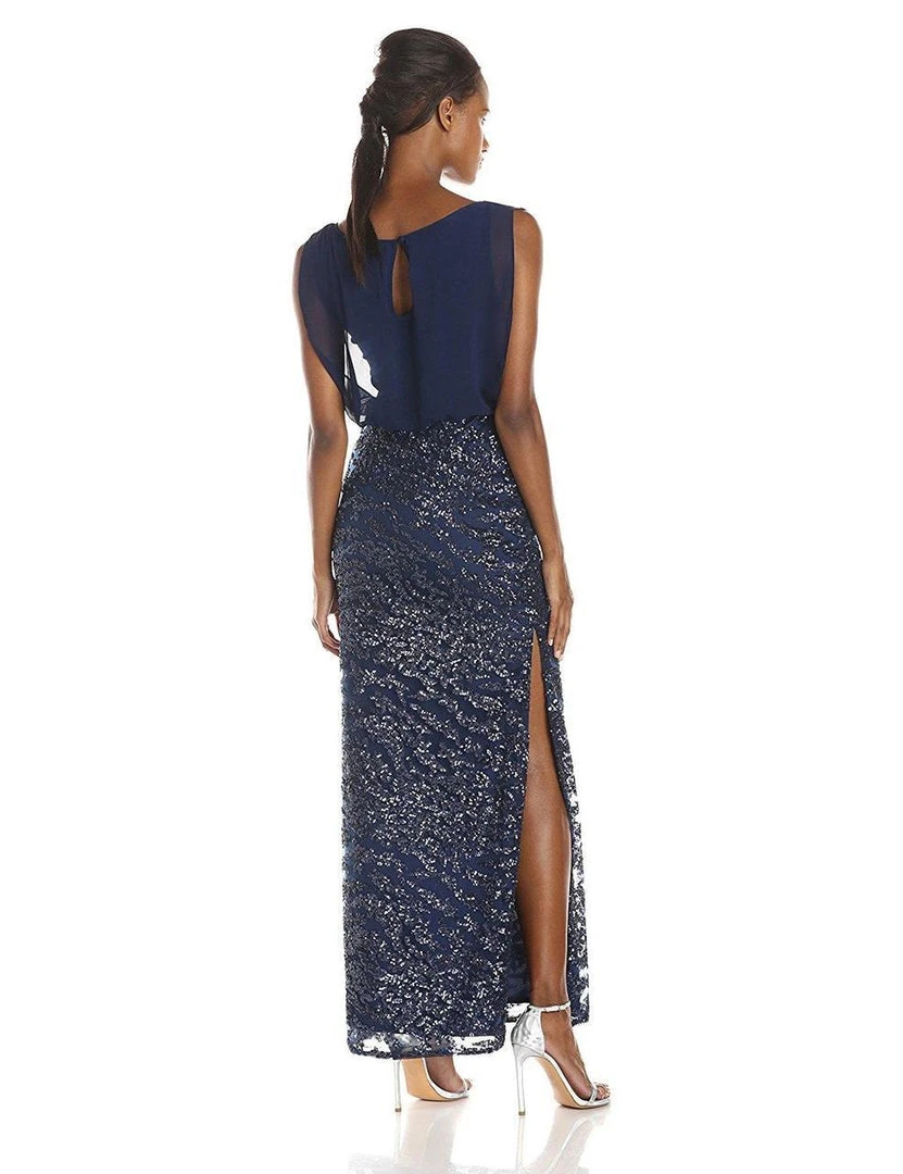 Formal Gowns Aidan Mattox - Sequined Bateau Neck Mesh Dress 151A10470 4 Formal Gowns Aidan Mattox - Sequined Bateau Neck Mesh Dress 151A10470