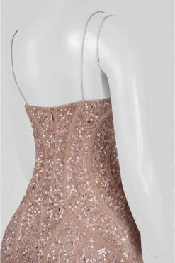 Aidan Mattox - Sequined Fringe Spaghetti Strap Sheath Dress MD1E200485 Cocktail Dresses 7 Aidan Mattox - Sequined Fringe Spaghetti Strap Sheath Dress MD1E200485 Cocktail Dresses