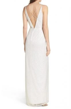 Formal Gowns Aidan Mattox - Sequined Mesh Long Dress MN1E200508