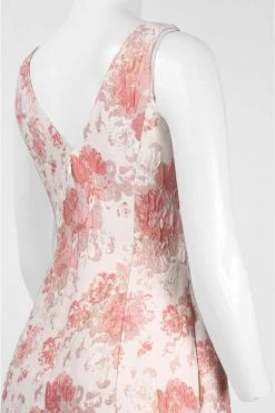 Aidan Mattox Sleeveless V-Neck Floral Cocktail Dress MD1E200066 - 1 Pc Watermelon Multi In Size 6 Available