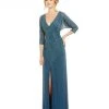 Aidan Mattox - V-Neckline Beaded Chiffon Evening Dress 54473360 1 Aidan Mattox - V-Neckline Beaded Chiffon Evening Dress 54473360