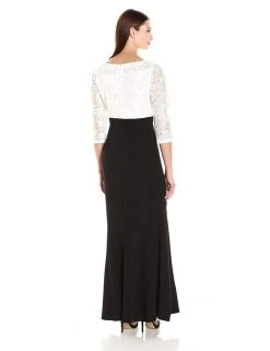 Formal Gowns Alex Evenings - 1121571 Lace Embellished Black And White Dress