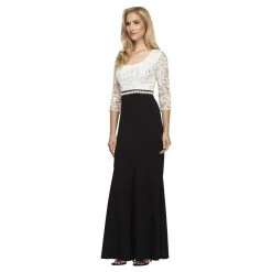 Formal Gowns Alex Evenings - 1121571 Lace Embellished Black And White Dress