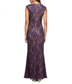 Alex Evenings - 1121596 Embroidered Lace Front Cut Out Dress Formal Gowns