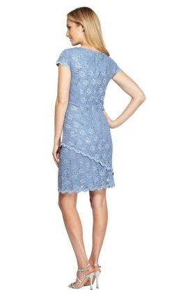 Alex Evenings - 1121809 Floral Side Gathered Lace Dress