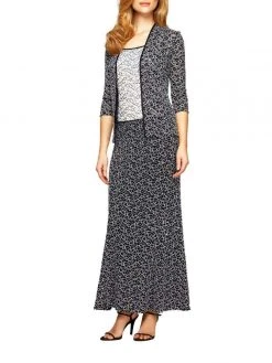 Alex Evenings - 112973 Two-Piece Lace Dress With Open Jacket