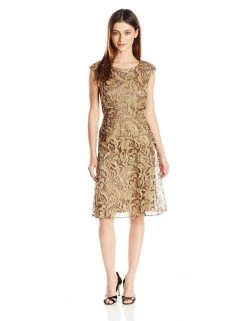 Cocktail Dresses Alex Evenings - 117206 Floral Embroidered Bateau A-line Dress