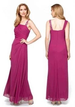 Formal Gowns Alex Evenings - 132755 Asymmetrical Side Draped Evening Dress