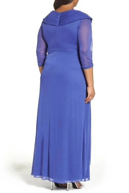 Alex Evenings - 432858 Front Ruched Embellished Quarter Length Sleeve Dress - 1 Pc. Iris In Size 16W Available 7 Alex Evenings - 432858 Front Ruched Embellished Quarter Length Sleeve Dress - 1 Pc. Iris In Size 16W Available