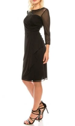 Alex Evenings - 8132918 Beaded Illusion Quarter Sleeve Draped Dress 13 Alex Evenings - 8132918 Beaded Illusion Quarter Sleeve Draped Dress