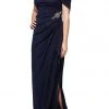 Formal Gowns Alex Evenings - Draped Cold Shoulder Evening Dress 232902 - 1 Pc Navy In Size 14P And 1 Pc Wine In Size 16P Available 2 Formal Gowns Alex Evenings - Draped Cold Shoulder Evening Dress 232902 - 1 Pc Navy In Size 14P And 1 Pc Wine In Size 16P Available
