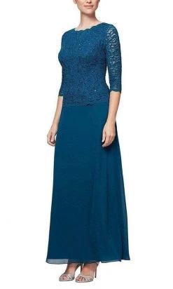 Alex Evenings - Quarter Sleeve Scallop Lace Dress 112318