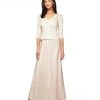 Alex Evenings - V Neck Quarter Length Sleeves Long Dress 281047 Formal Gowns 1 Alex Evenings - V Neck Quarter Length Sleeves Long Dress 281047 Formal Gowns