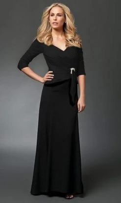 Alexander By Daymor 1023 Brooch Accented Ruched A-Line Gown - 1 Pc New Champagne In Size 20 Available