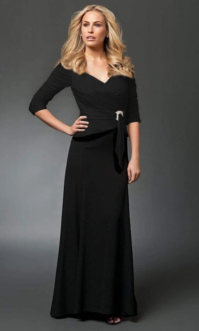 Alexander By Daymor 1023 Brooch Accented Ruched A-Line Gown - 1 Pc New Champagne In Size 20 Available 4 Alexander By Daymor 1023 Brooch Accented Ruched A-Line Gown - 1 Pc New Champagne In Size 20 Available