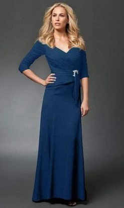 Alexander By Daymor 1023 Brooch Accented Ruched A-Line Gown - 1 Pc New Champagne In Size 20 Available