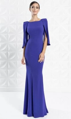 Alexander By Daymor - Bateau Seam Sculpted Evening Gown 1259 - 1 Pc Sapphire In Size 18 Available
