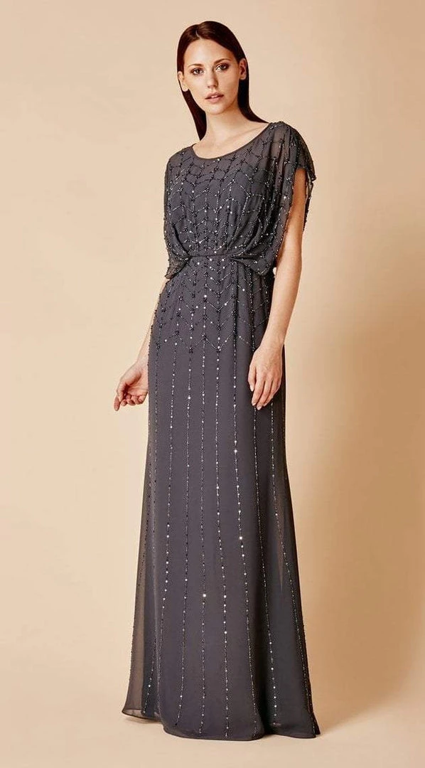Alexander By Daymor Beaded Scoop Neck Blouson Long Dress 665 - 1 Pc Graphite In Size 14 Available Formal Gowns 3 Alexander By Daymor Beaded Scoop Neck Blouson Long Dress 665 - 1 Pc Graphite In Size 14 Available Formal Gowns