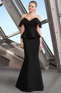 Formal Gowns Alexander By Daymor - Off-Shoulder Trumpet Dress With Peplum 1151 7 Formal Gowns Alexander By Daymor - Off-Shoulder Trumpet Dress With Peplum 1151
