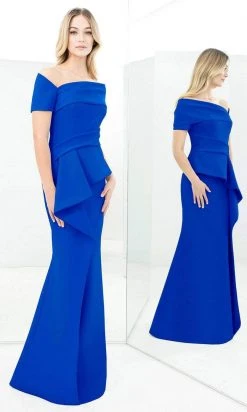 Formal Gowns Alexander By Daymor - One Shoulder Ruffled Peplum Mermaid Gown 1361 - 1 Pc Blue In Size 20 Available 5 Formal Gowns Alexander By Daymor - One Shoulder Ruffled Peplum Mermaid Gown 1361 - 1 Pc Blue In Size 20 Available