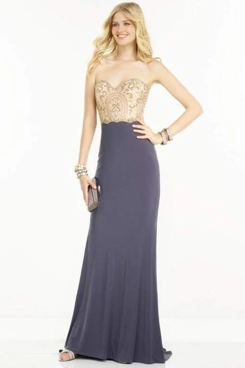 Alyce Paris - 1128 Strapless Beaded Jersey Sheath Dress Formal Gowns 3 Alyce Paris - 1128 Strapless Beaded Jersey Sheath Dress Formal Gowns