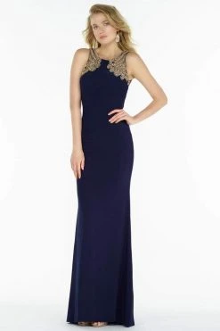 Formal Gowns Alyce Paris - 1155 Gilt Beaded Cutout Back Long Gown 7 Formal Gowns Alyce Paris - 1155 Gilt Beaded Cutout Back Long Gown