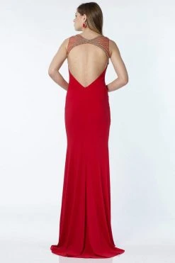 Formal Gowns Alyce Paris - 1155 Gilt Beaded Cutout Back Long Gown 6 Formal Gowns Alyce Paris - 1155 Gilt Beaded Cutout Back Long Gown
