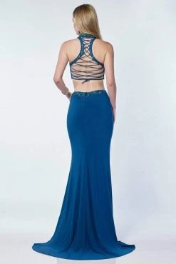 Alyce Paris - 1164 Two Piece High Halter Sheath Gown Formal Gowns