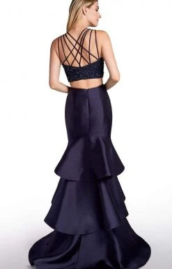 Alyce Paris - 1296 Two-Piece Beaded Bodice Tiered Mermaid Gown