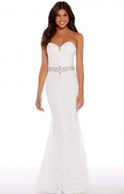 Formal Gowns Alyce Paris - 1305 Crystal Ornate Waist Lace Mermaid Gown 8 Formal Gowns Alyce Paris - 1305 Crystal Ornate Waist Lace Mermaid Gown