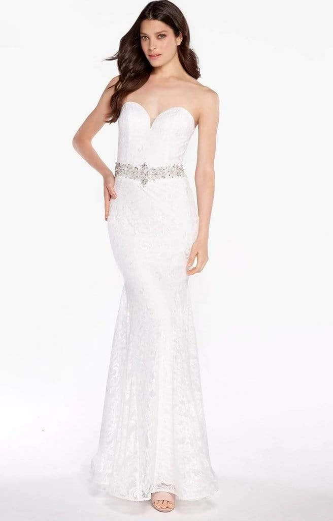 Formal Gowns Alyce Paris - 1305 Crystal Ornate Waist Lace Mermaid Gown 3 Formal Gowns Alyce Paris - 1305 Crystal Ornate Waist Lace Mermaid Gown