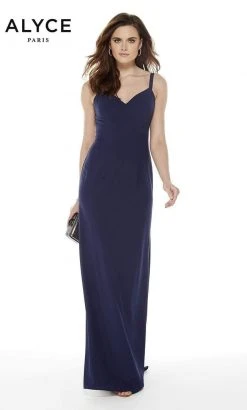 Alyce Paris - 27017 Quarter Length Sleeve Lace Sheath Dress Formal Gowns