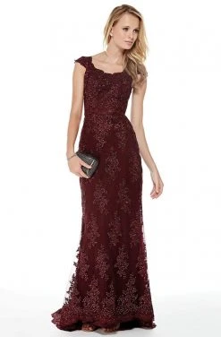 Alyce Paris - 27042 Scalloped Lace Sheath Evening Dress