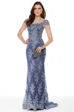 Alyce Paris - 27042 Scalloped Lace Sheath Evening Dress