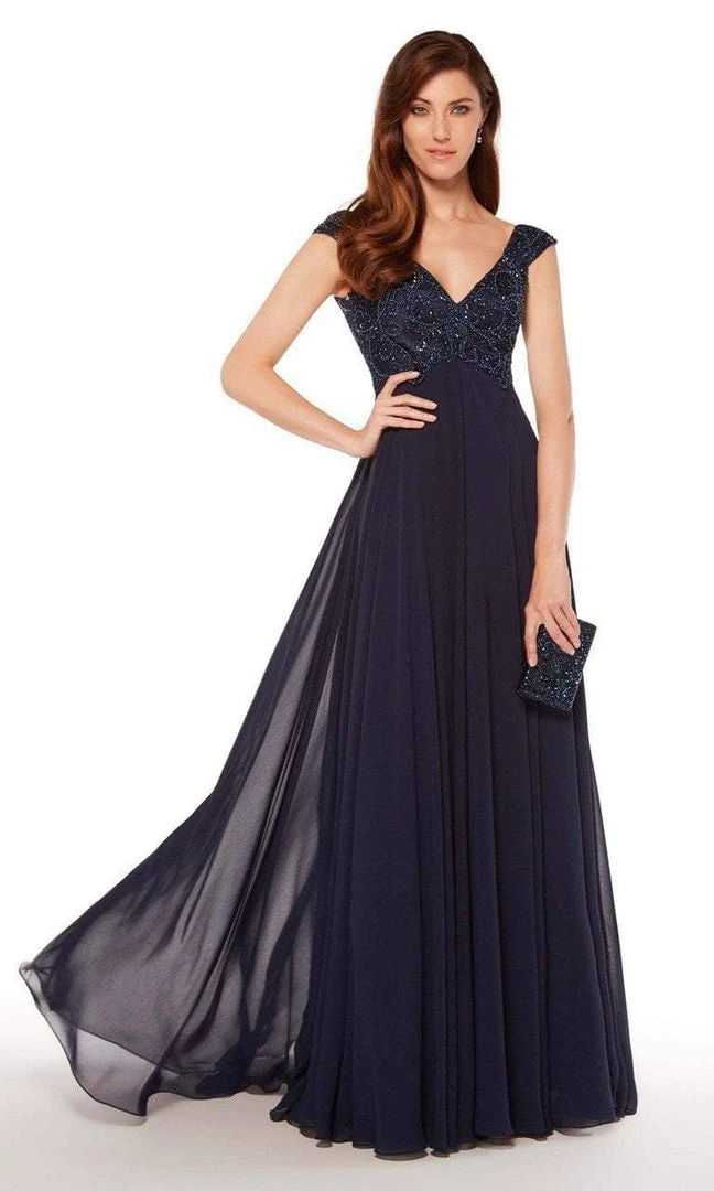 Alyce Paris - 27246 Embroidered V-neck Chiffon A-line Dress 3 Alyce Paris - 27246 Embroidered V-neck Chiffon A-line Dress