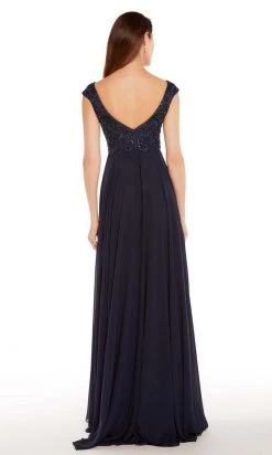Alyce Paris - 27246 Embroidered V-neck Chiffon A-line Dress
