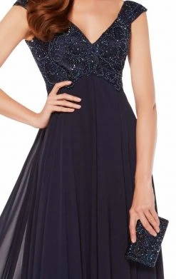 Alyce Paris - 27246 Embroidered V-neck Chiffon A-line Dress 9 Alyce Paris - 27246 Embroidered V-neck Chiffon A-line Dress