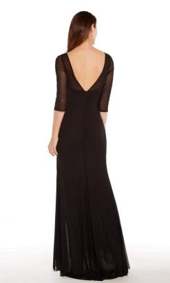 Formal Gowns Alyce Paris - 27267 Sheer Quarter Sleeve Slit Evening Gown 5 Formal Gowns Alyce Paris - 27267 Sheer Quarter Sleeve Slit Evening Gown