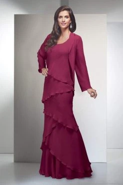 Alyce Paris - 29292 Layered Chiffon Dress With Long Sleeved Jacket Formal Gowns